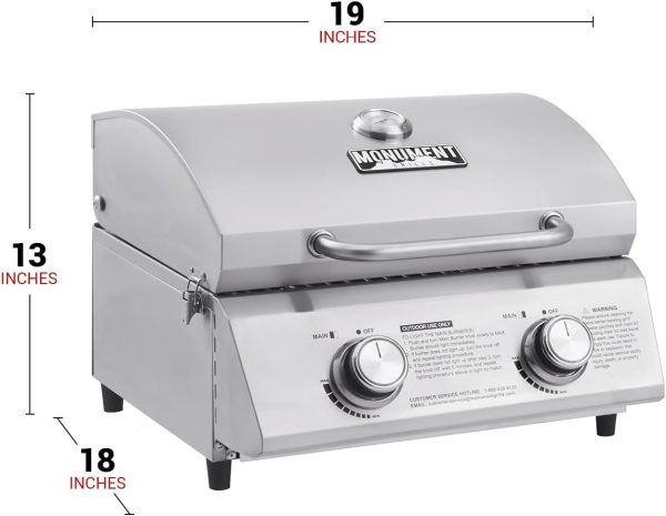 Monument Grills Tabletop Propane Gas Grill for Outdoor Portable Camping - Image 3
