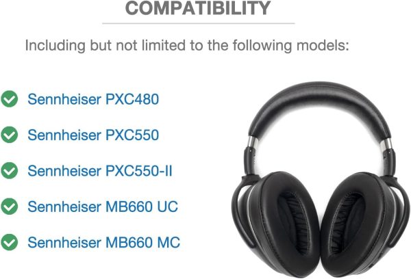 Sheepskin Real Leather Foam Cushion Ear Pads Compatible with Sennheiser PXC - Image 4