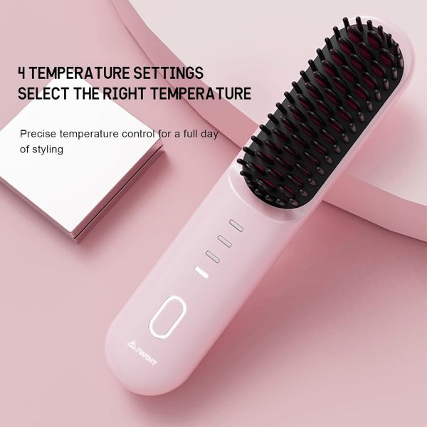 Cordless Hair Straightener Brush, Mini Flat Iron Hair Straightener for - Image 4