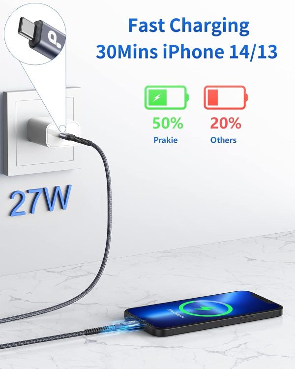 Long iPhone Fast Charger, [Apple MFi Certified] 2Pack 10FT USB C to - Image 2