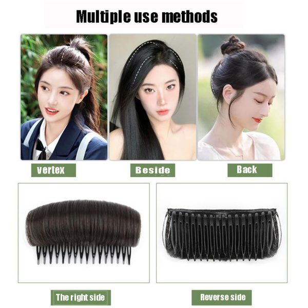4Pcs Hair Bun Invisible False Hair Clip, Bump It Up Volume Hair Base Fluffy - Image 3