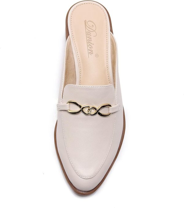 DUNION Women's Dizzy Fancy Open-Back Loafer Comfortable Slip on Chain - Image 5