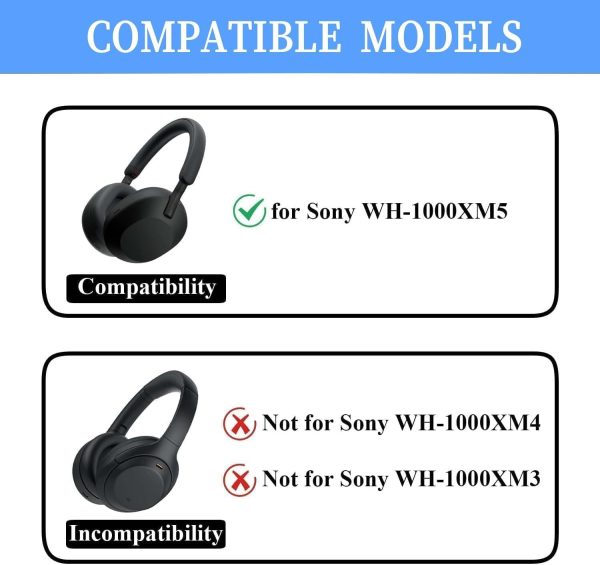 Adhiper 3 Set Case Cover for Sony WH-1000XM5 Headphones,Embody EarPad Cover - Image 2