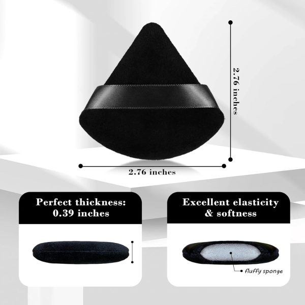 8Pcs of Triangular Powder Puff Makeup Sponges, Made of Super-soft Velvet, - Image 2