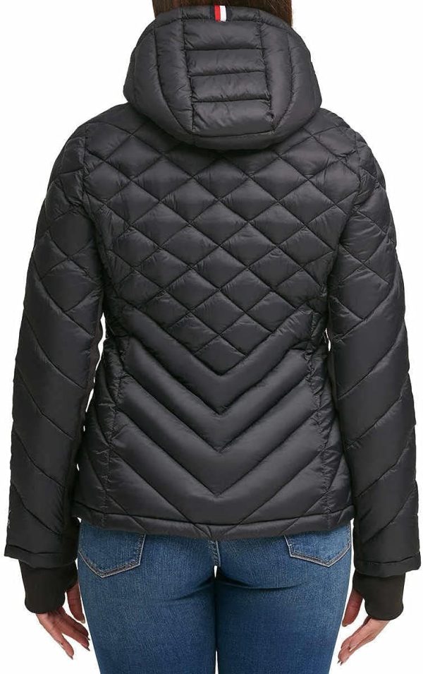 Tommy Hilfiger Women's Hooded Zip Front Short Packable Jacket - Image 4