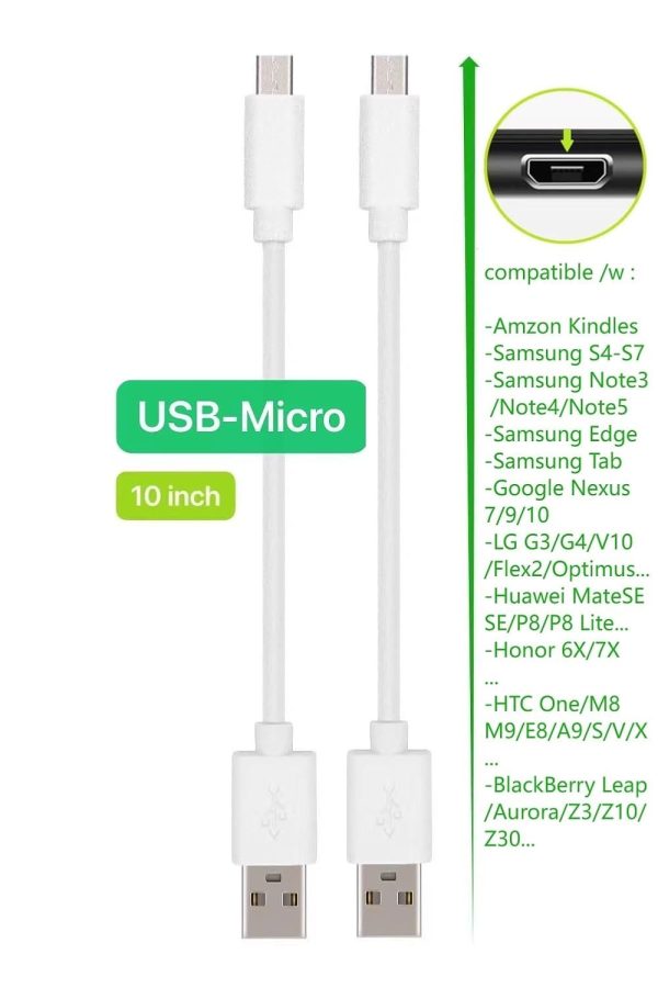 Short USB Cable 5 Variety Pack 10-PCS Mixed 5 Varieties X 2PCS (10-inch) - Image 6