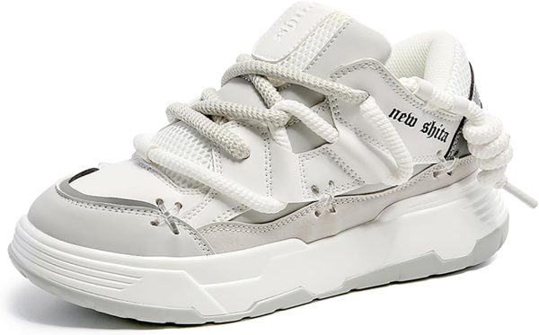Women’s Faux Leather Fashion Platform Chunky Sneakers Lightweight - Image 7