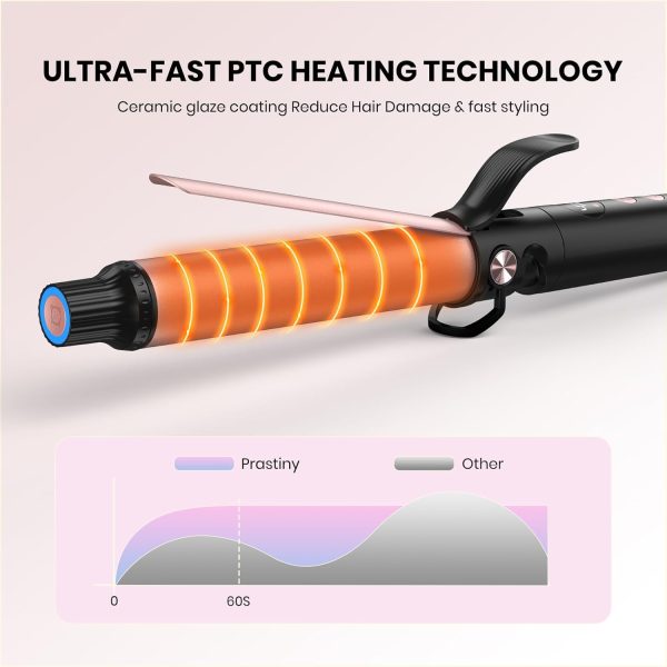 Smart Timer Hair Curler Iron 1.25inch Ceramic Coating Large Barrel Hair - Image 5