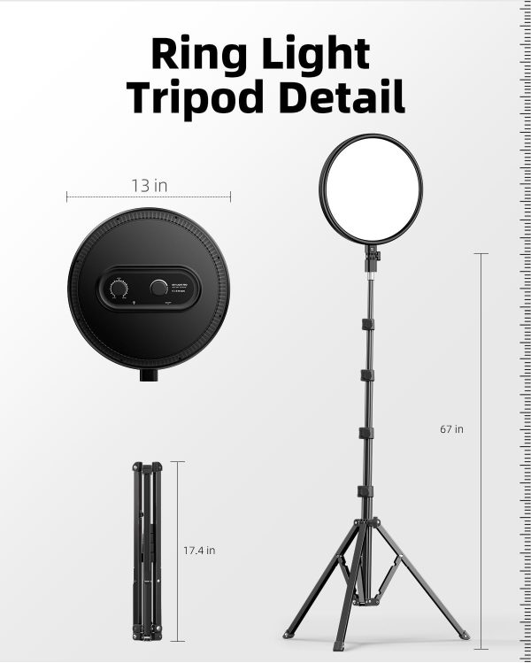 Weilisi Large Ring Light with 72" Tripod Stand, 6500K Full-Screen Selfie - Image 8