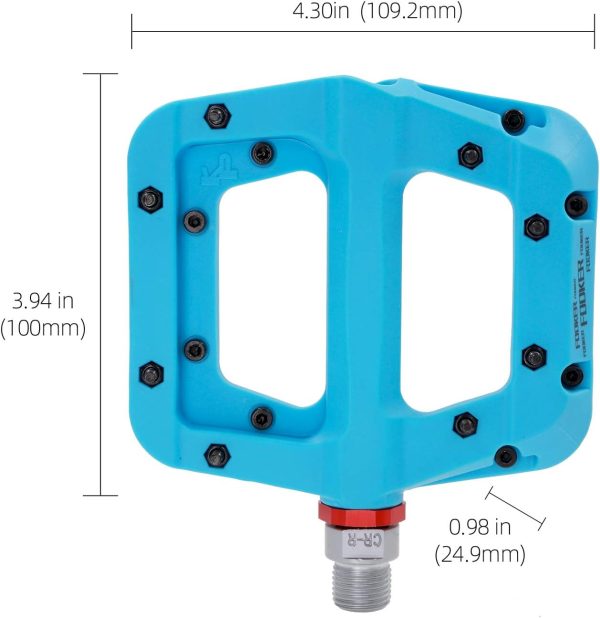 FOOKER MTB Pedals Mountain Bike Pedals 3 Bearing Non-Slip Lightweight Nylon - Image 5