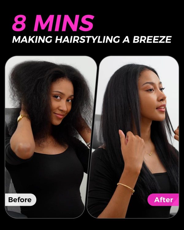 Cordless Hair Straightener Brush, Portable Straightening Brush for Travel, - Image 3