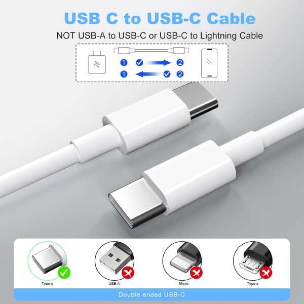 USB C to USB C Charging Cable for Apple 2Pack 10ft,Long Type C to C Fast - Image 8