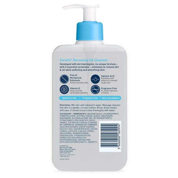 CeraVe Renewing Salicylic Acid Cleanser, Formulated With Hyaluronic Acid, - Image 10