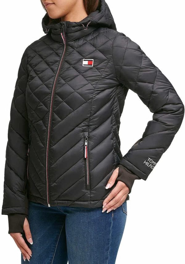 Tommy Hilfiger Women's Hooded Zip Front Short Packable Jacket - Image 2