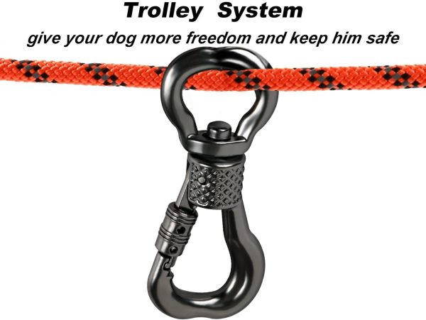 XiaZ Dog Tie Out Cable for Camping, 50ft Portable Overhead Trolley System - Image 2