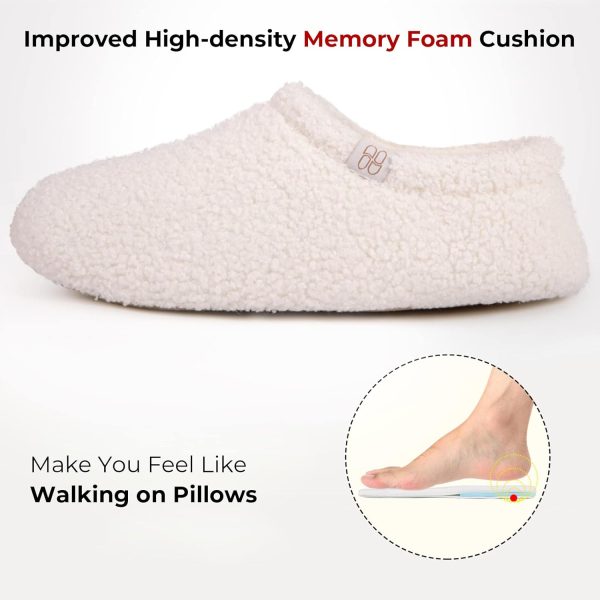 HomeTop Women's Fuzzy Curly Fur Memory Foam Loafer Slippers with Polar - Image 4