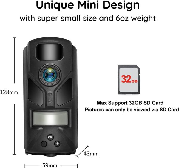 20MP Mini Trail Camera,1080P Hunting Trail Camera with No Glow 940nm Night - Image 4