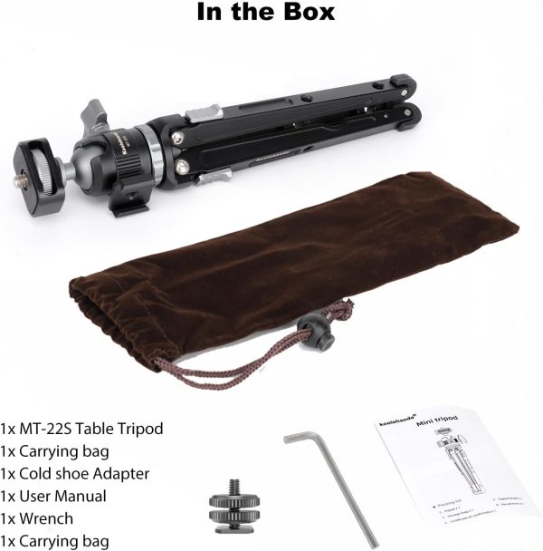 Koolehaoda Mini Camera Tripod Table Tripod with Hook, Aluminum Portable - Image 8