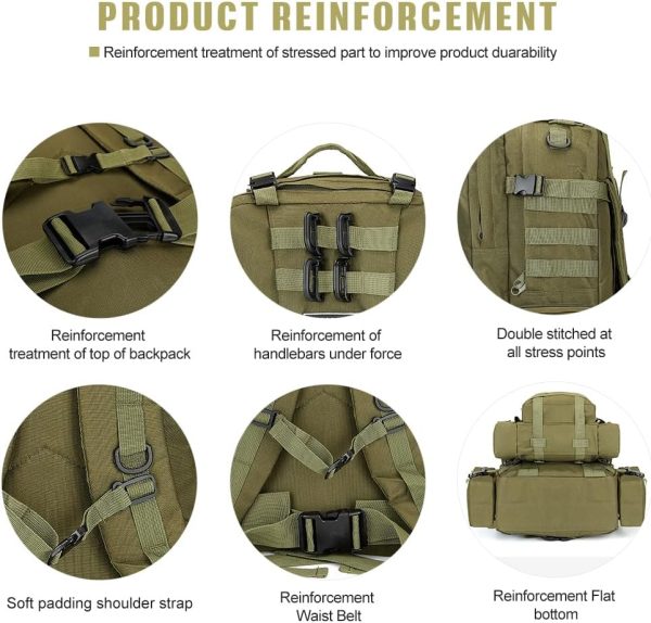 Large Military Tactical Backpack for Men, 40-50L Military Backpack for Men - Image 4
