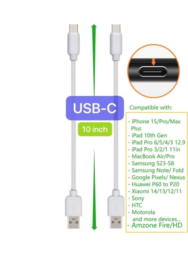 Short USB Cable 5 Variety Pack 10-PCS Mixed 5 Varieties X 2PCS (10-inch) - Image 4