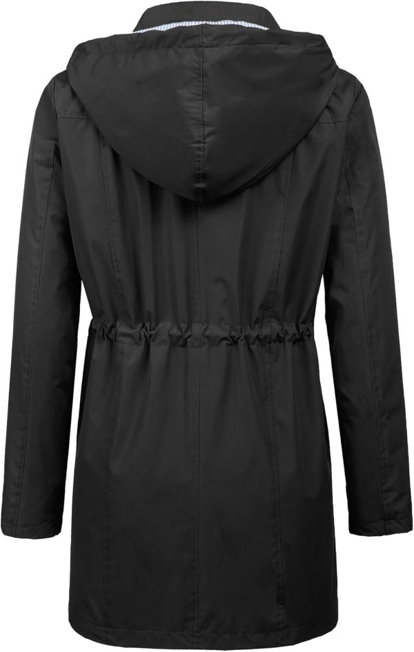 LOMON Raincoat Women Waterproof Long Hooded Trench Coats Lined Windbreaker - Image 3