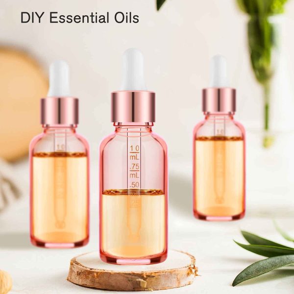 24 Pack 2 Oz Glass Eye Dropper Bottles Rose, 60 ml Empty Tincture Dropper - Image 3