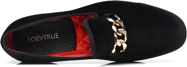 Men's Loafers Velvet Gold Copper Chain Fashion Party Wedding Shoes - Image 4