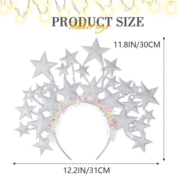 DRESBE Light Up Star Headband LED Stars Crown Headbands Party Hair - Image 3