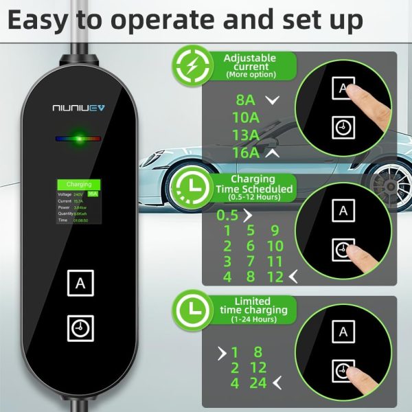 Level 1+2 EV Charger,8~16 Amp Electric Car Charger 110~240V,Electric - Image 5