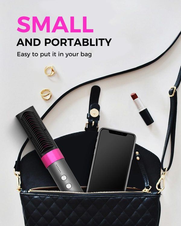 Cordless Hair Straightener Brush, Portable Straightening Brush for Travel, - Image 7