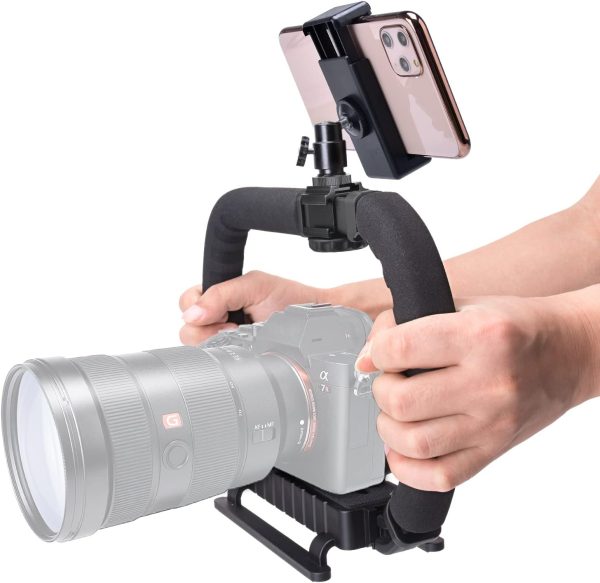 3-Shoe DSLR/Mirrorless/Action Camera Camcorder Phone Stabilizer Expansion - Image 7