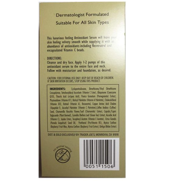 Trader Joe's Nourish Antioxidant Facial Serum, 1 Fl Oz (Pack of 2) - Image 3