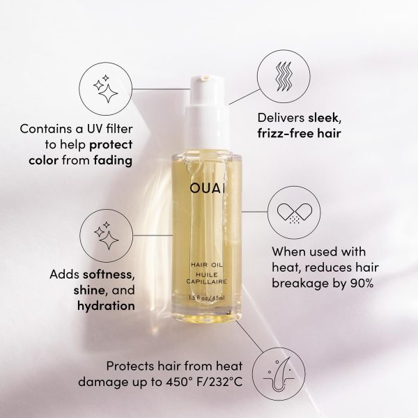 OUAI Hair Oil - Hair Heat Protectant Oil for Frizz Control - Adds Hair - Image 2