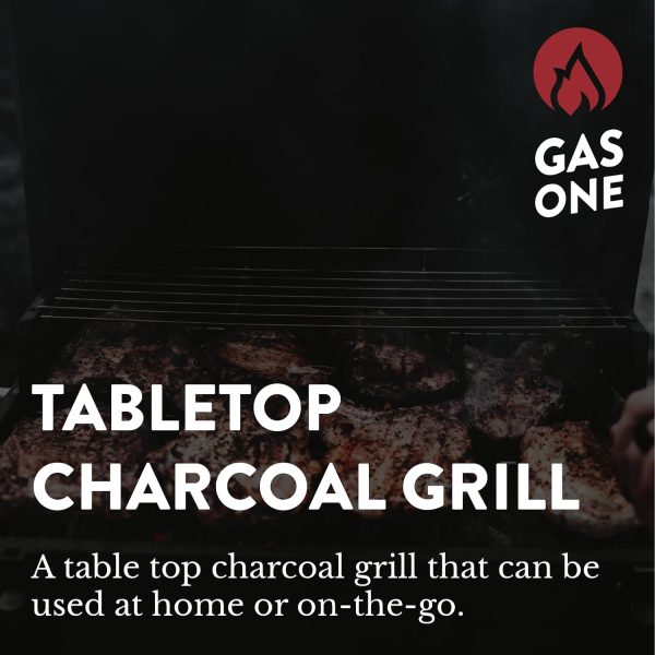 GasOne Portable Charcoal Grill – 18-inch Tabletop Charcoal Grill with Side - Image 3