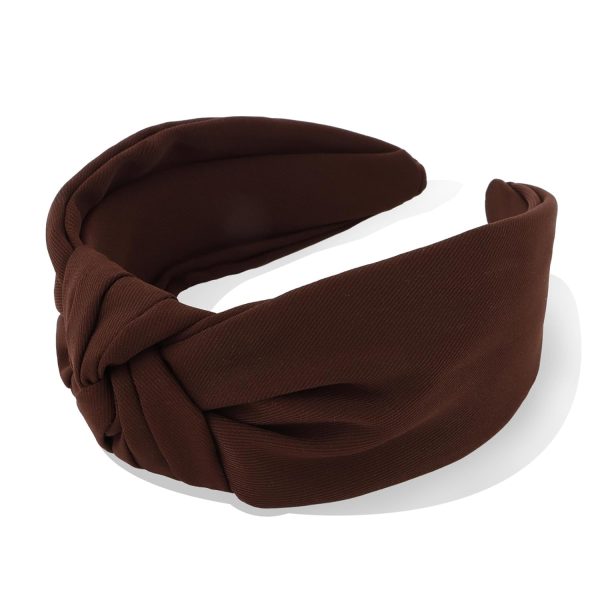 YISSION Knotted Headbands for Women Non Slip Wide Head Band Brown Headband - Image 3