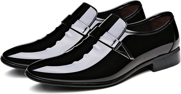 Men's Pointed-Toe Tuxedo Dress Shoes Casual Slip-on Loafer - Image 4
