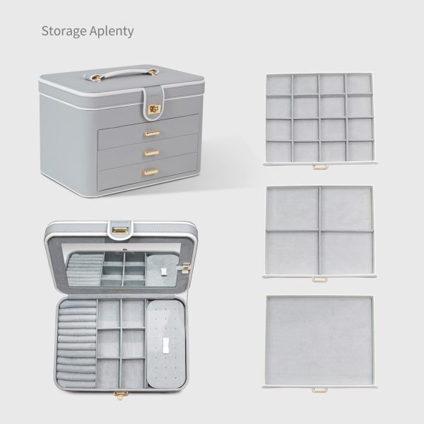 KAMIER Jewelry Organizer for Women, 4 Layer Jewelry Box with Mirror, 3 - Image 3