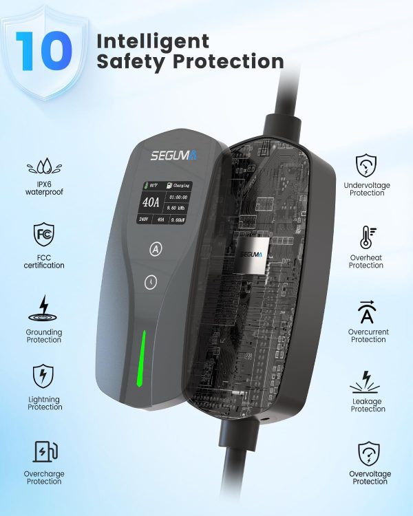 Portable Level 2 EV Charger for Tesla, 40A 240V 9.6kW NACS Charger with - Image 7