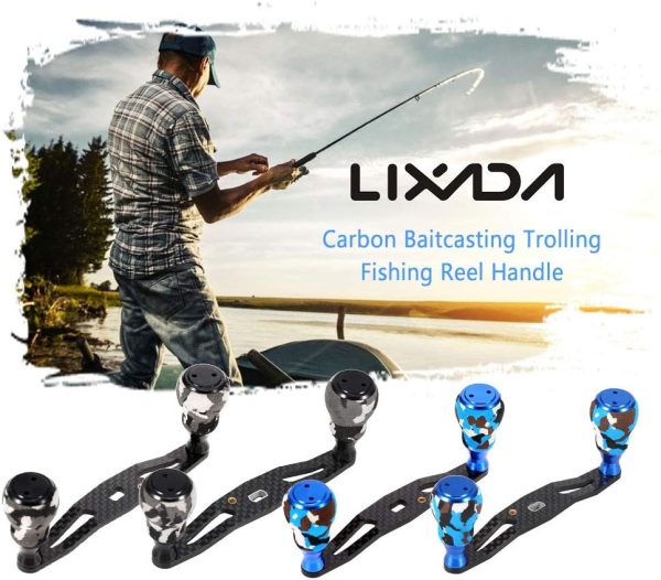 Lixada Carbon Fiber Fishing Reel Handle Baitcasting Trolling Reel Rocker - Image 2