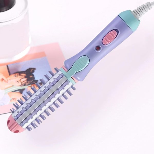 Mini Curling Iron Brush,Heated Round Styling Brush 2-in-1 Hair - Image 2