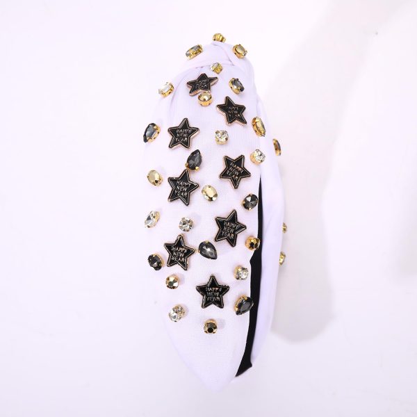 New Years Eve Headband for Women 2025 Happy New Year Star Headband Crystal - Image 5