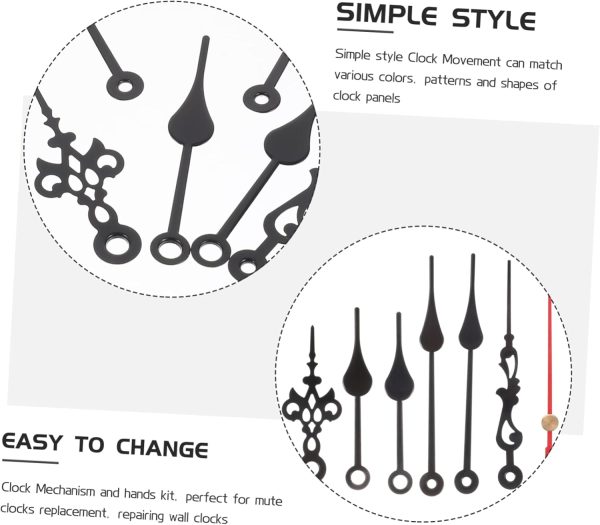 2 Sets Movement Set Outdoor Clocks Clock Mechanism Replacement Powered Rods - Image 6