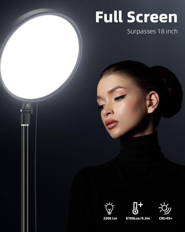 Large Ring Light Kit, Weilisi 6500K Professional Full-Screen Big Ring Light - Image 2
