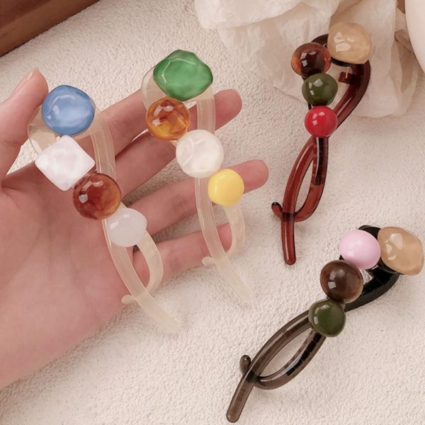 4pcs Banana Clips,Colorful Gemstone Hair Clips,Fashion Banana Hair - Image 8