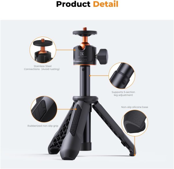 K&F Concept Mini Selfie Stick, Handheld Tripod Small Camera Tripod Max Load - Image 3