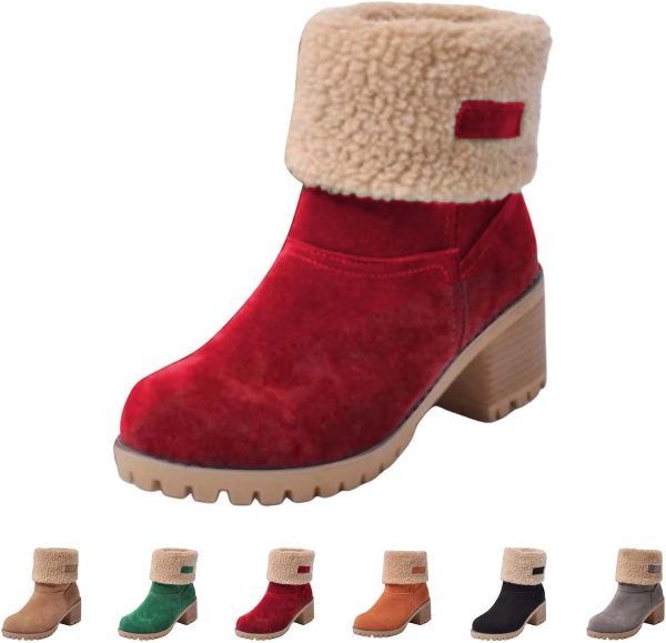 Womens Boots 2024 Winter Warm Mid Calf Snow Boots Ladies Casual Fashion - Image 2