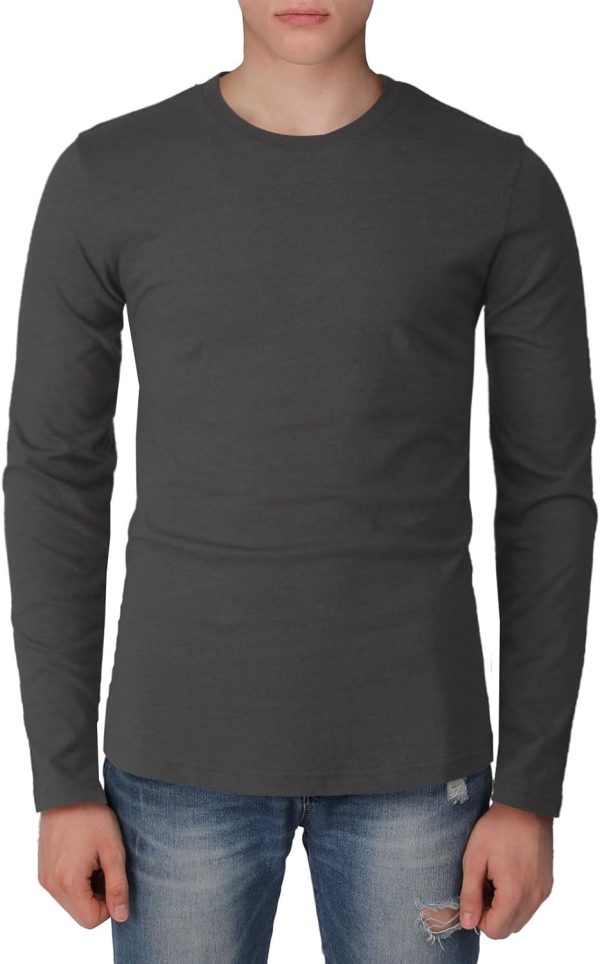 H2H Mens Casual Slim Fit Long Sleeve T-Shirts Soft Lightweight - Image 4