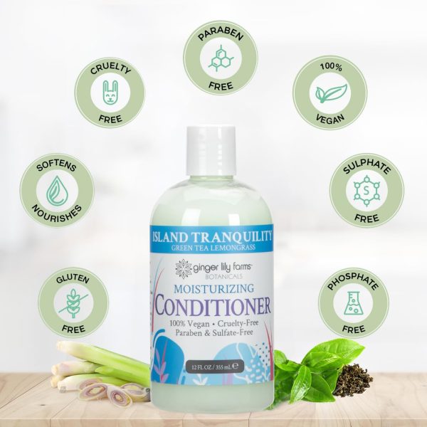 Ginger Lily Farms Botanicals Moisturizing Conditioner for Dry Hair, Island - Image 5