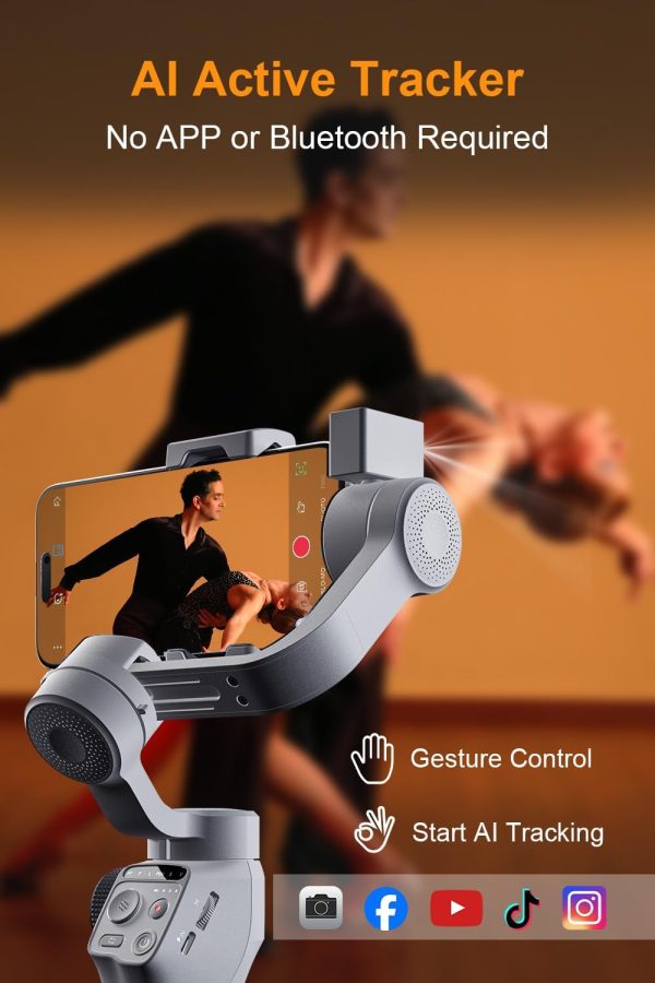 FUNSNAP C05 Kit Gimbal Stabilizer for Smartphone, iPhone Gimbal 3-Axis with - Image 2