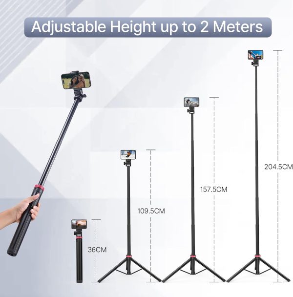 ULANZI MT-79 Extendable Tripod Aluminum, 81" Portable Adjustable Light - Image 2